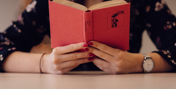 woman reading a book