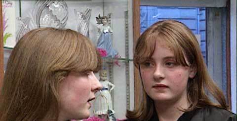 two young women in conversation